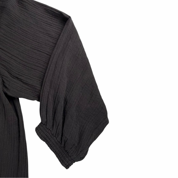 A Piece Apart Women’s Black 100% Organic Cotton Long Sleeve Gauze Top In Size M - Picture 6 of 9